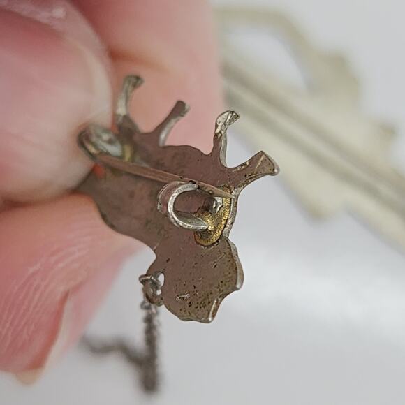 Art Deco Lady Walking Dog Brooch Lapel Pin Silver Tone Vogue Style 1920s Vintage - Picture 6 of 8